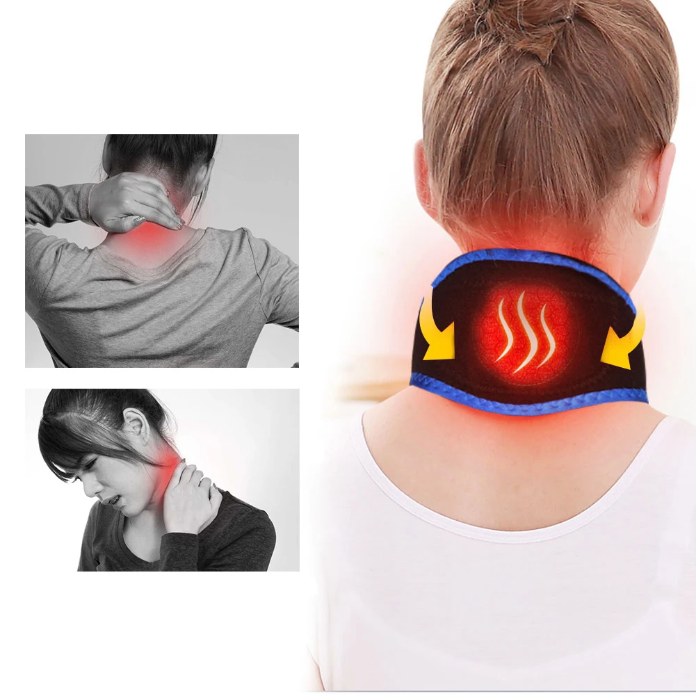 

Adjustable Tourmaline Self-Heating Pads Warm Neck Support Brace Magnetic Therapy Far Infrared Wrap Protect For Neck Pain Relief