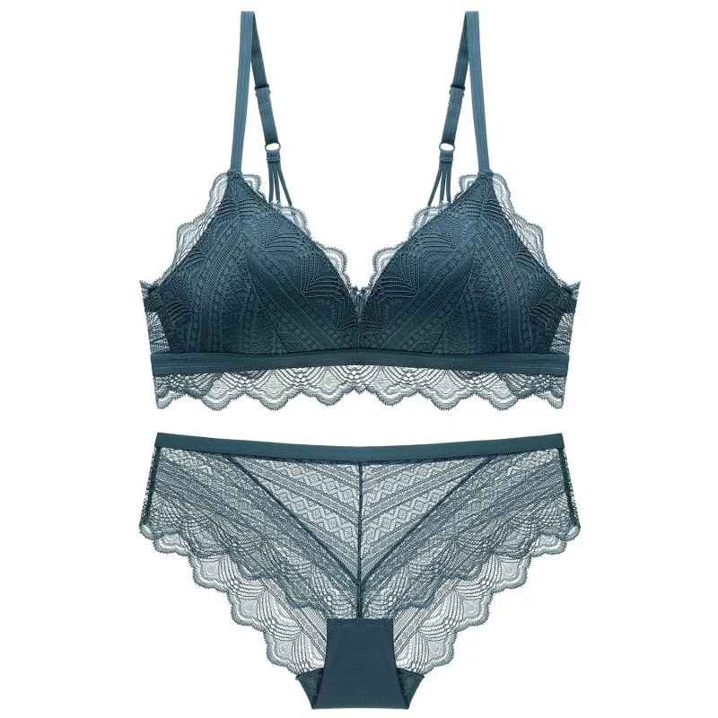 Треугольники чашка с низким вырезом на спине бюстгальтер и трусики наборы для