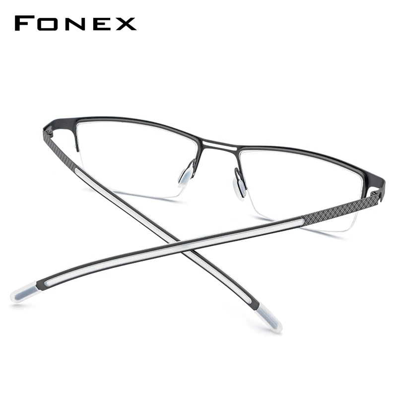 FONEX титановый рецепт очки Для мужчин Новые полуоправы половина квадратная оправа