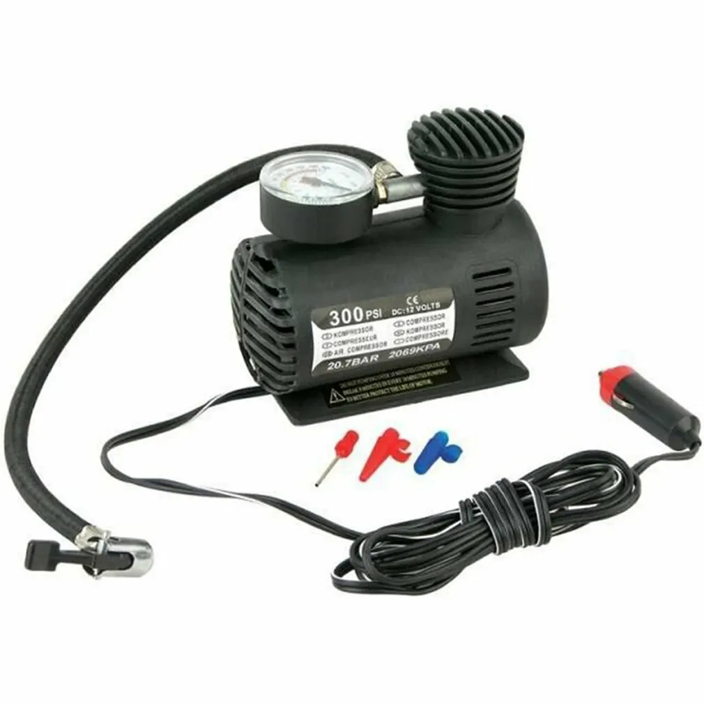 

Dc12V 300Psi автомобильных шин авто мини воздушный компрессор для накачки шин с Давление измерительный датчик для снятия показаний давления авт...