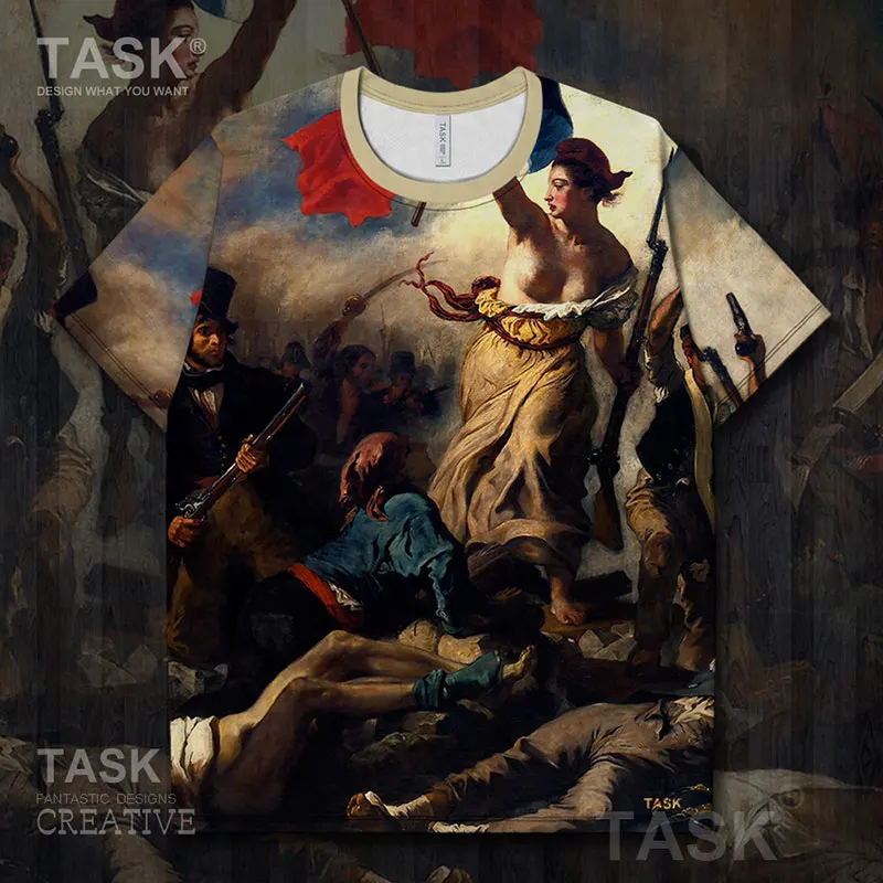Лидирующая свободы Мужская футболка с изображением людей эгена делакроа Толедо