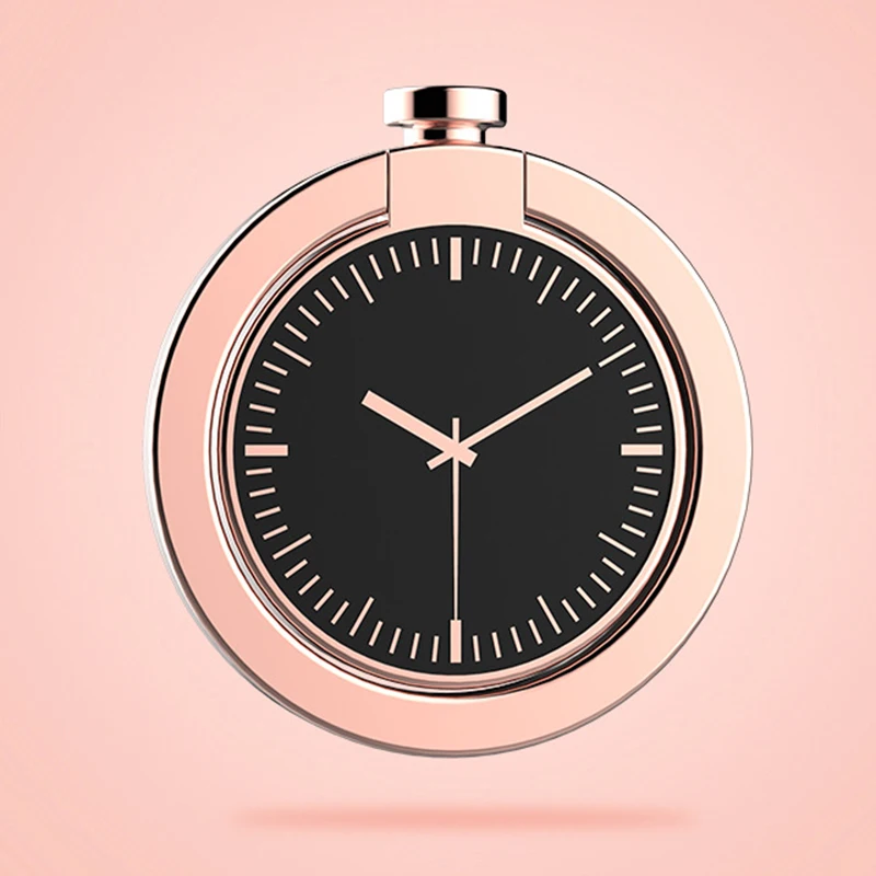 rose gold Кольцо на палец, держатель для мобильного телефона, подставка, роскошные часы с узором, Универсальная металлическая поддержка, вращение на 360 градусов, для iPhone X 8 Plus, samsung - Цвет: rose gold