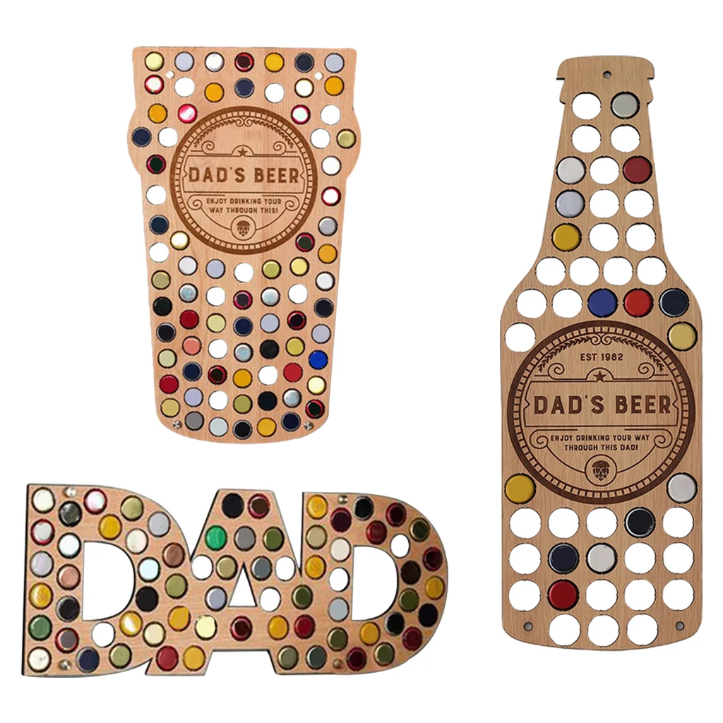 

Креативный деревянный держатель для пивных бутылок, подарок на день рождения для папы, настенное искусство