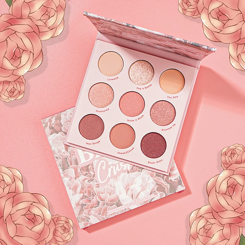 Цветная блестящая и матовая Палетка теней 9 цветов румяна раздавливающая