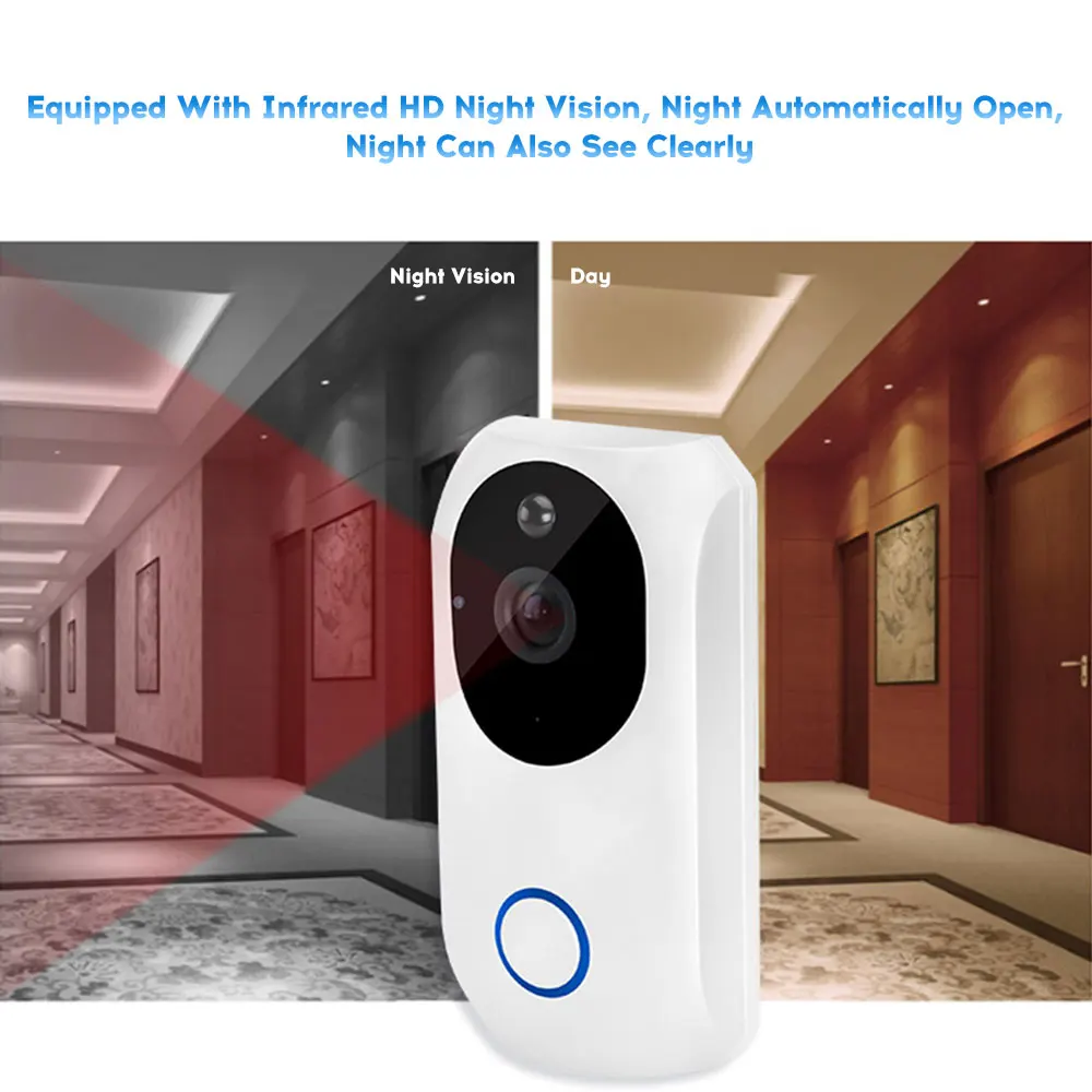 Умный беспроводной дверной звонок с Wi Fi и функцией видеонаблюдения|Дверной
