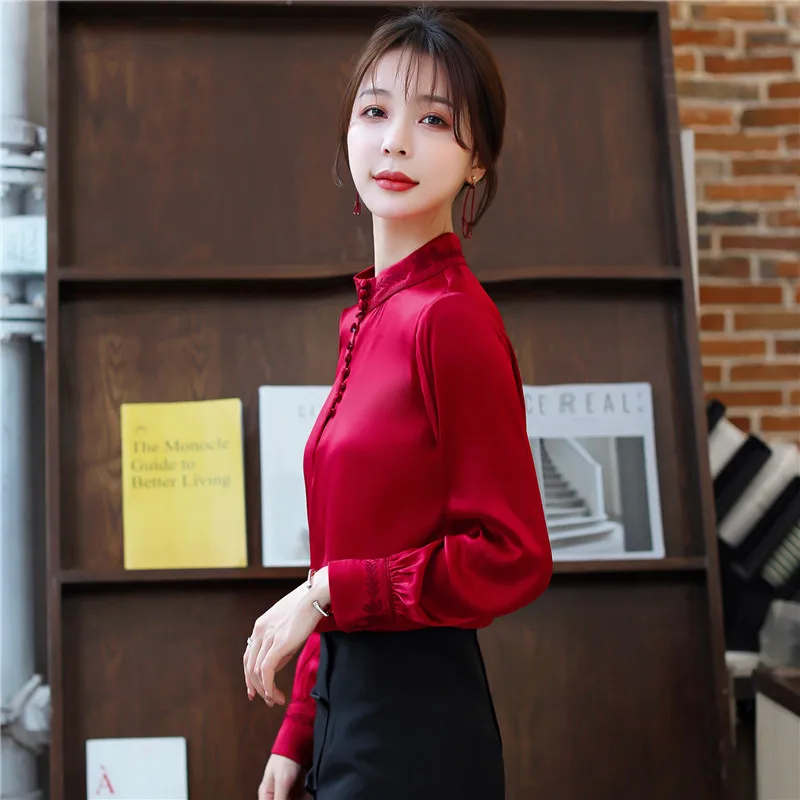 Блузка женская мода 2020 рубашка одежда корейский стиль длинный рукав Топ осень