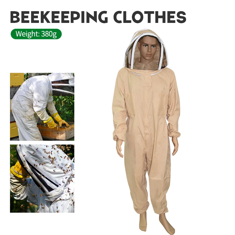 

1 Set Beekeeping Clothing Safety Protective Jacket With Hat for Anti bee fishing breathable veil Clothes Beekeeper Suit