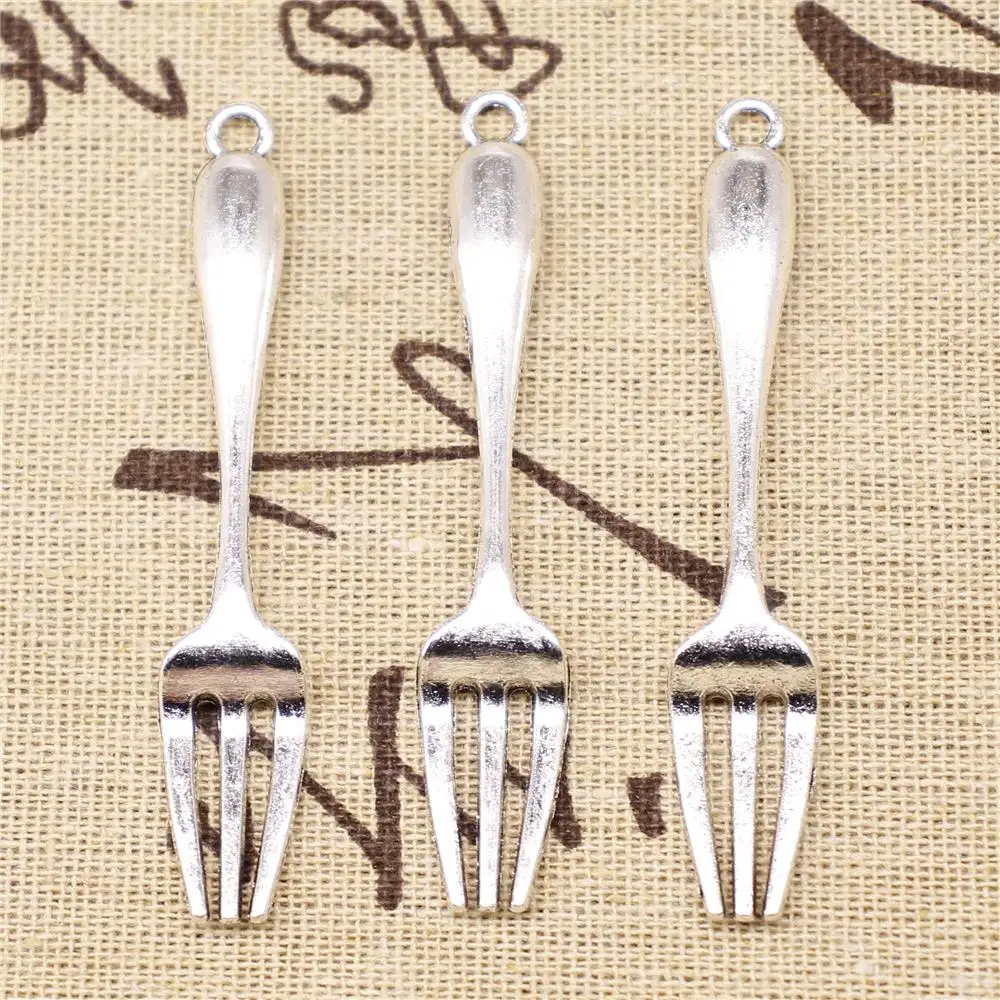 

Diy Jewelry Accessories Parts 2pcs 67x12mm Antique Silver Color Fork Charms