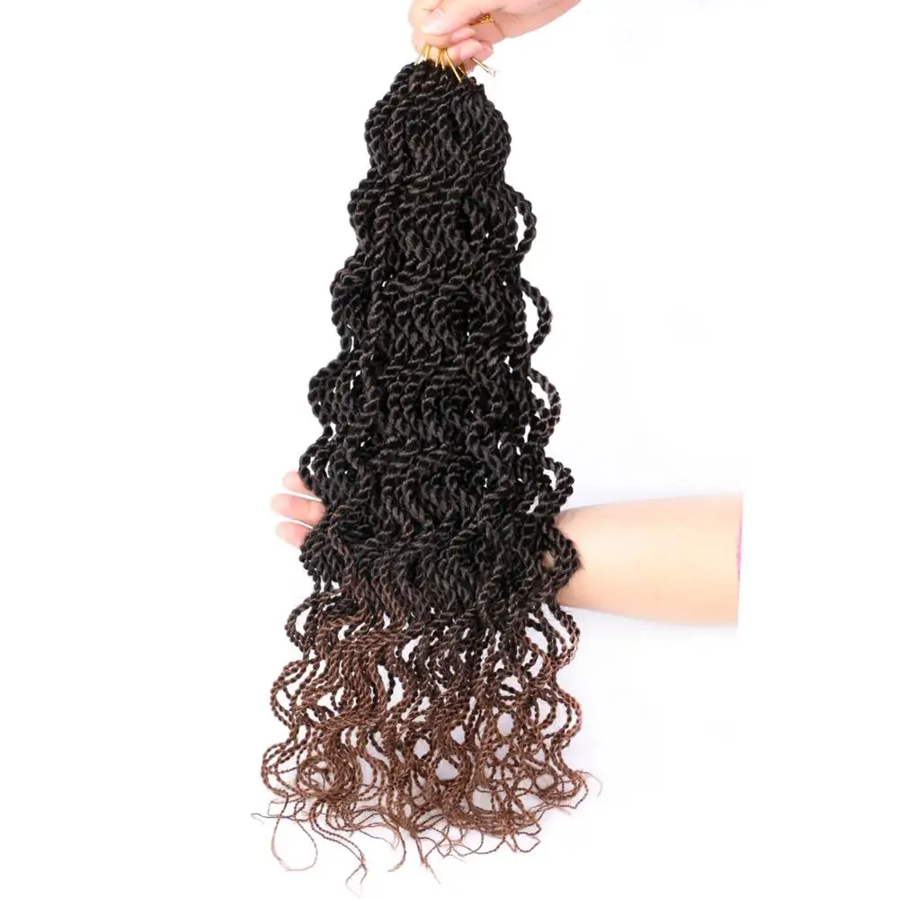 Beiyufei волнистые Сенегальские плетеные крючком волосы косички концы бесплатно