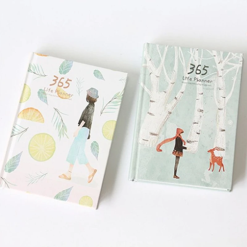

365 Days Personal Diary Planner Hardcover Notebook Diary 2021 Office Weekly Schedule Cute Korean Stationery