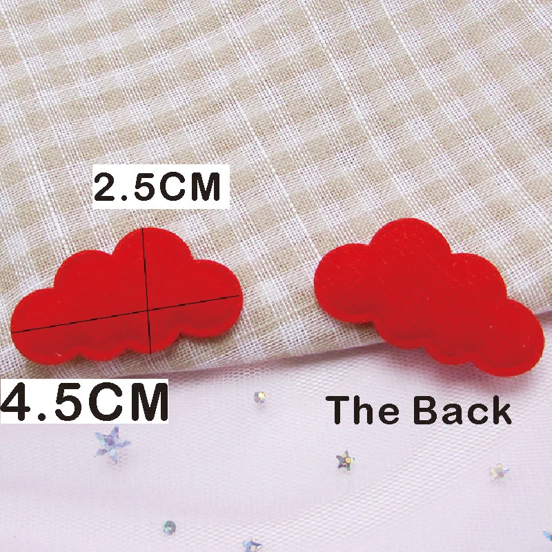 

50Pcs 2.5cm*4.5cm Clouds Padded Patches Appliques for Hat Clothing Sewing Supplies DIY Hair Clip Handmade Fabric Accessories