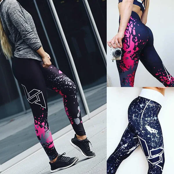 

NEW Floral Printed Pants Women Sexy Elastic Band Athletic Gym Leggings Ladies Bandage Tight Sports Running Yoga Pant Workout