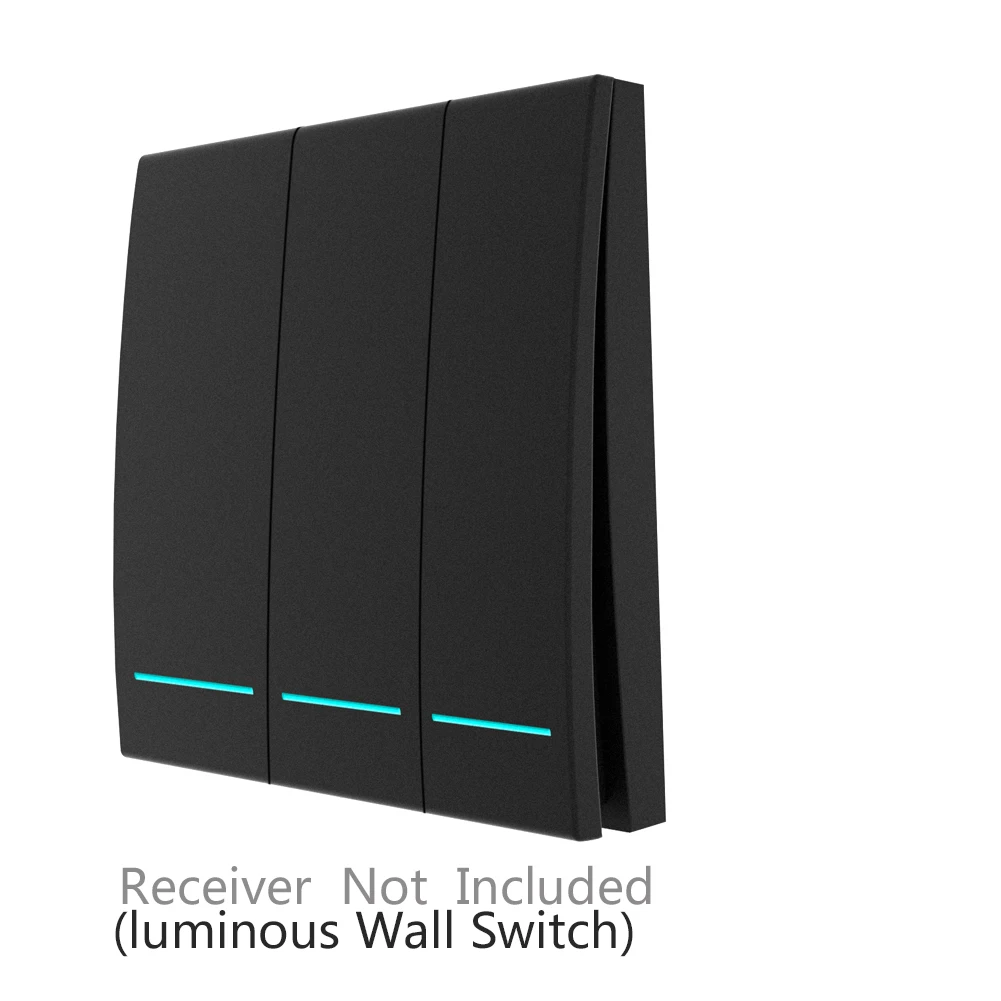 3 gang black RF433Mhz Wifi беспроводной пульт дистанционного управления смарт-переключатель, передатчик на стеновой панели, приложение Smart Life/Tuya, работает с Alexa Google Home - Цвет: 3 gang black