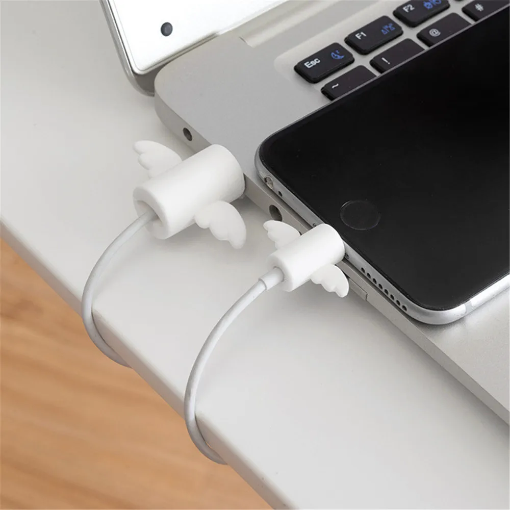 1 пара милых мультяшных чехлов для защиты кабеля наушников USB устройство