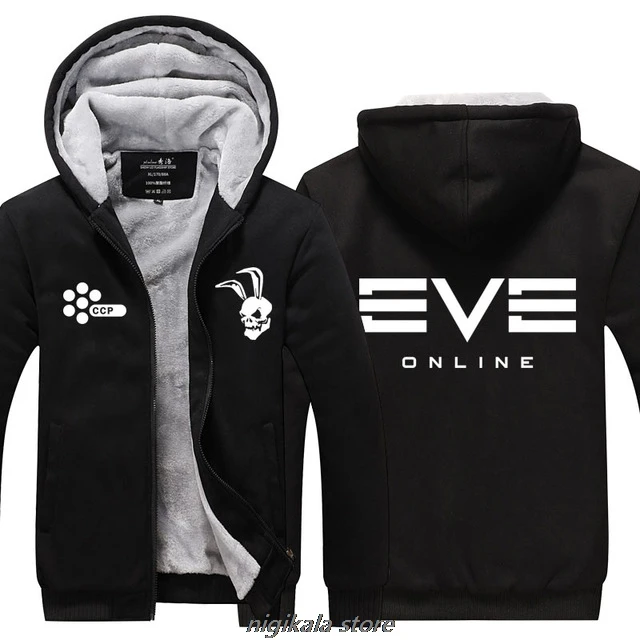 MIDUO EVE Online зимняя Толстовка Мужская Утепленная флисовая куртка GUSTAS куртка на молнии США ЕС плюс размер мужская Толстовка Осень Зима - Цвет: Небесно-голубой