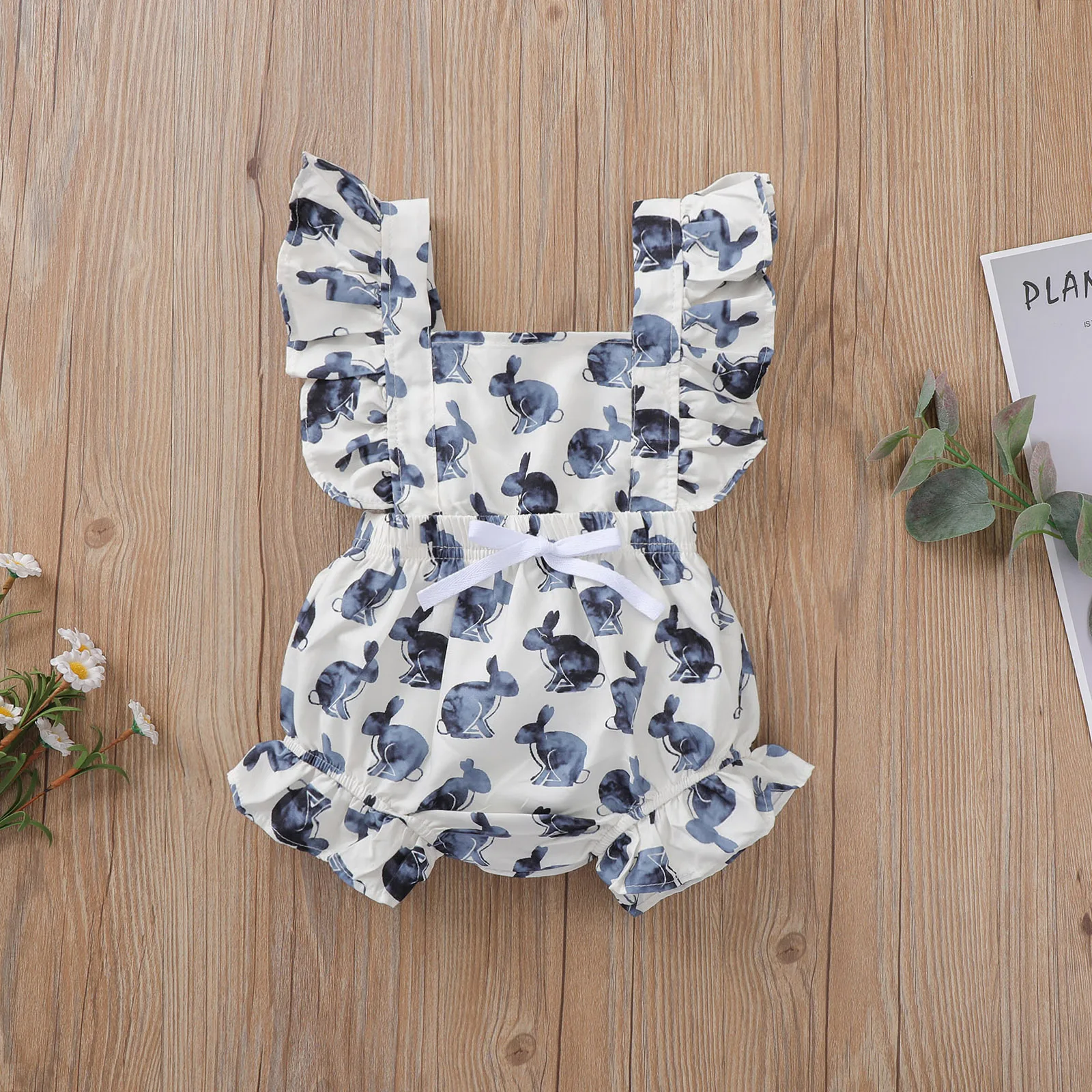 

Ma&Baby 0-24M Easter Toddler Newborn Infant Baby Girls Rompers Cartoon Buuny Ruffles Jumpsuit Sleeveless Summer Baby Clothes