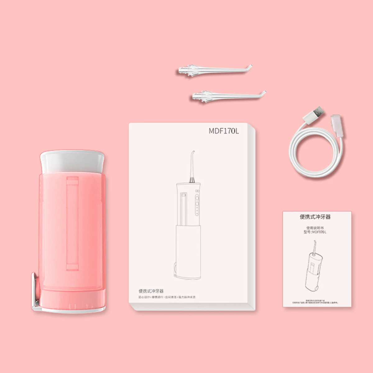 

170ml Oral Irrigator Hight Pressure Water Flosser USB Rechargeable Portable Dental Water Jet Floss Teeth Cleaner For Teeth White