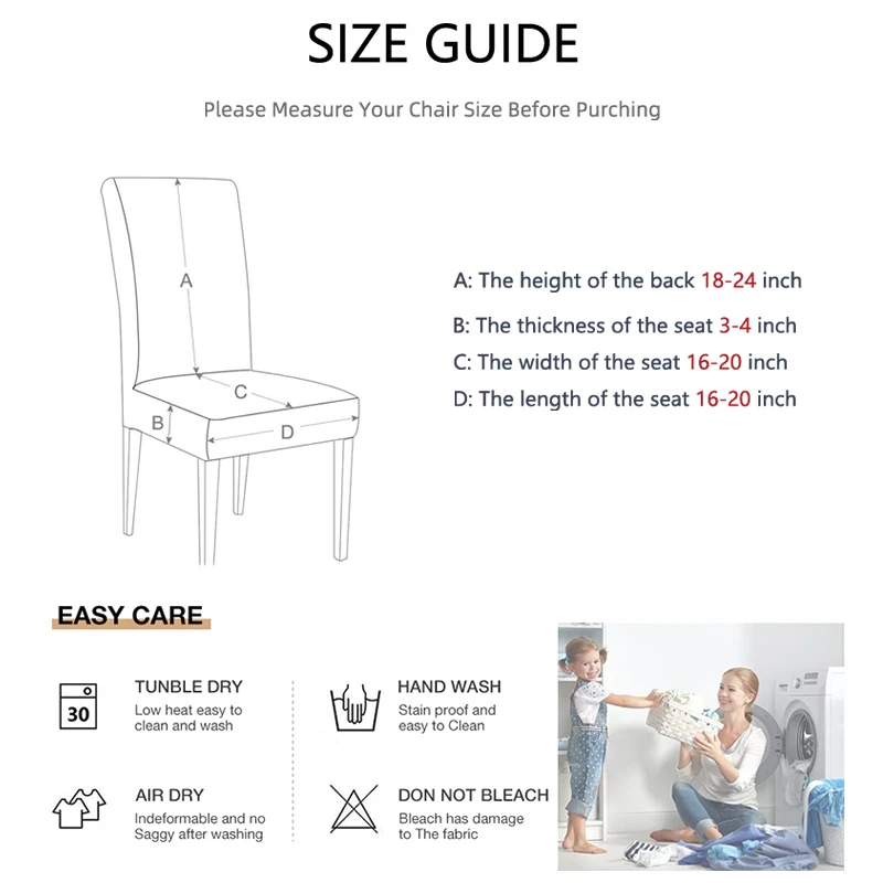 

Flannelette Elastic Stretch Dining Chair Cover Removable Slipcover Protector Anti-Dust Furniture Decor For Wedding Banquet Party