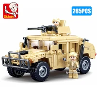 sluban ww2 military road vehicle army assault car building blocks classic moc soldiers figures toys for boys diy birthday gifts