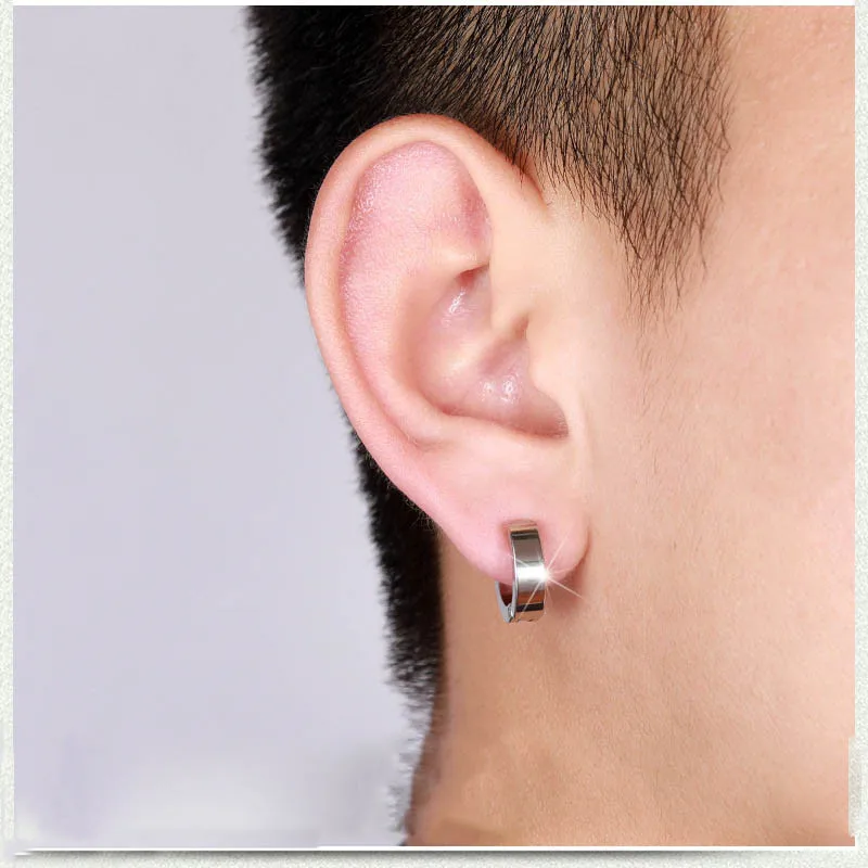 Круглый стержень из нержавеющей стали серьги со шпилькой для женщин в стиле панк