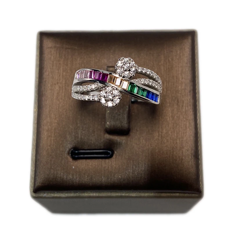 925 серебро Муассанит кольцо класса люкс на годовщину свадьбы 1 карточная игра 2