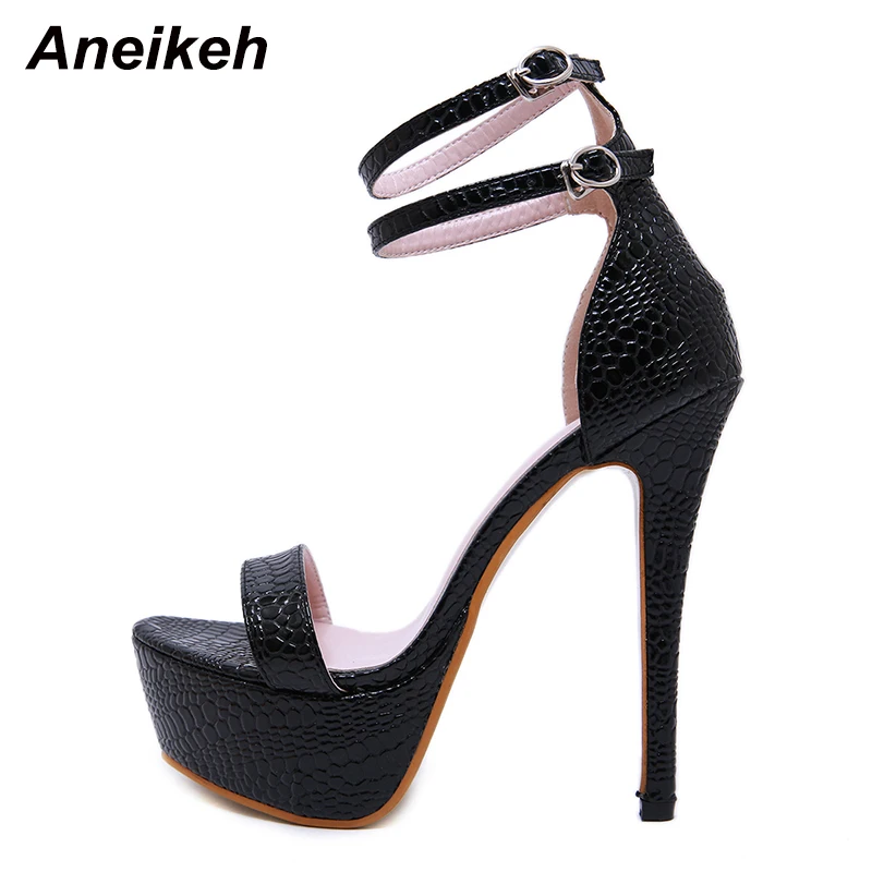 Aneikeh весенние элегантные модные женские сандалии из искусственной кожи с