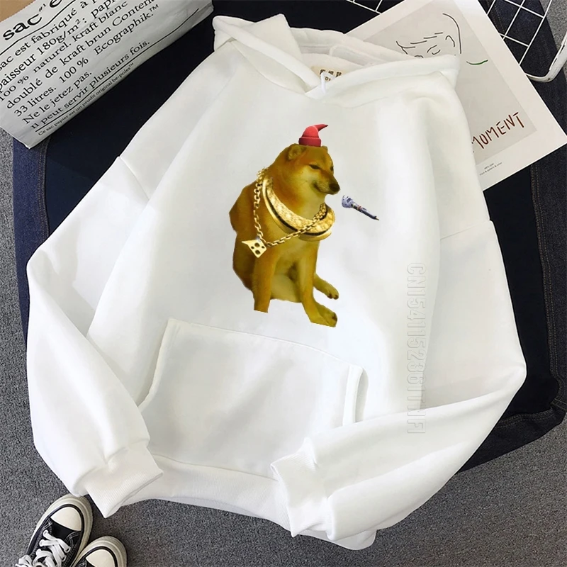 

Singing Shiba Inu Meme Cartoon Hoodies Men Kawaii Funny Student Hoodie Clothes Sweatshirt Vintage Harajuku Sweatshirt Hoodies