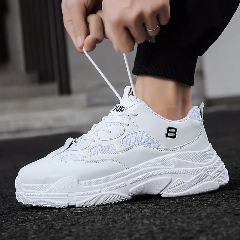 кроссовки мужские зимние TULUO цвет черный белый удобные для улицы balenciaca обувь