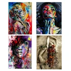 5D алмазная живопись, абстрактное искусство, Женская Вышивка крестиком, мозаика, вышивка стразы, цветная, квадратная, круглая, Алмазная наклейка на стену