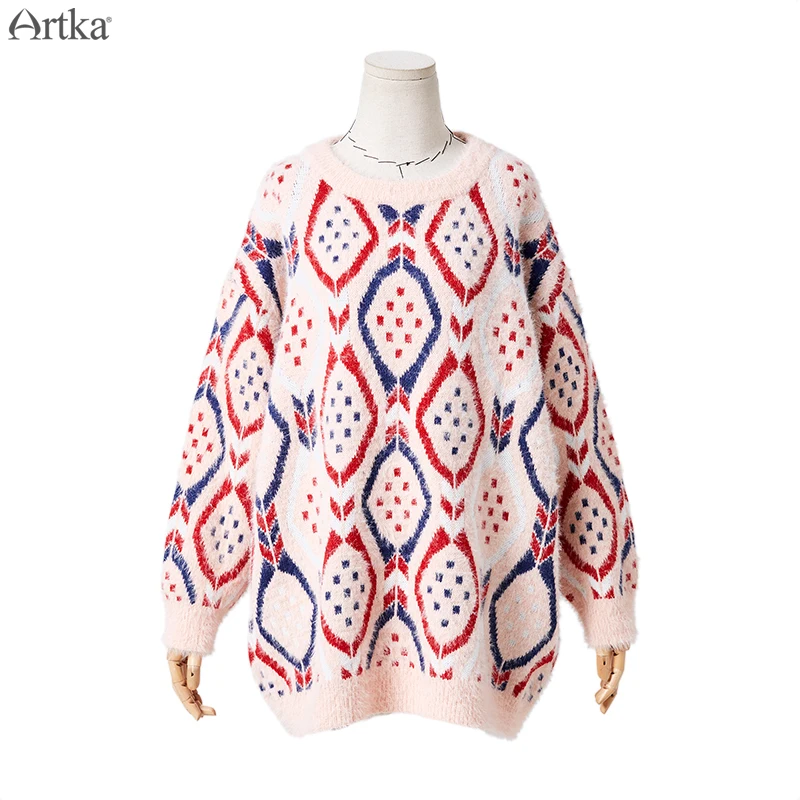 ARTKA 2019 Зимний новый женский свитер модный винтажный дизайн трикотажные свитера