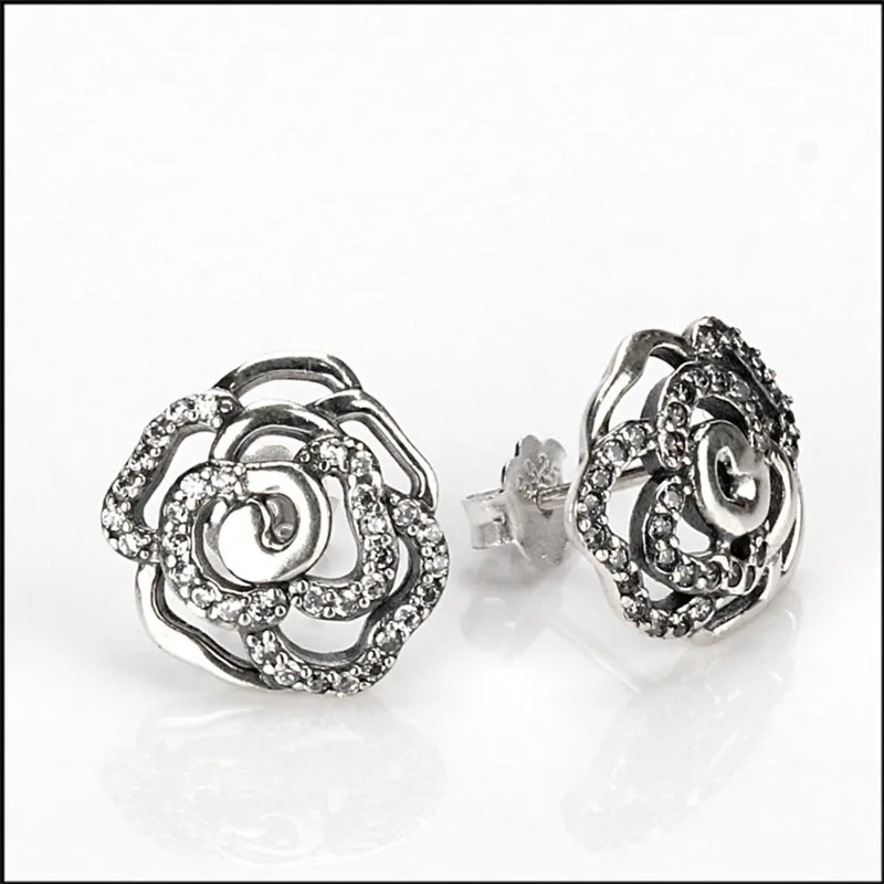 

Original S925 Sterling Silver Pan Earring Creative Rose Pan Earrings For Women Wedding Gift Fashion Jewelry