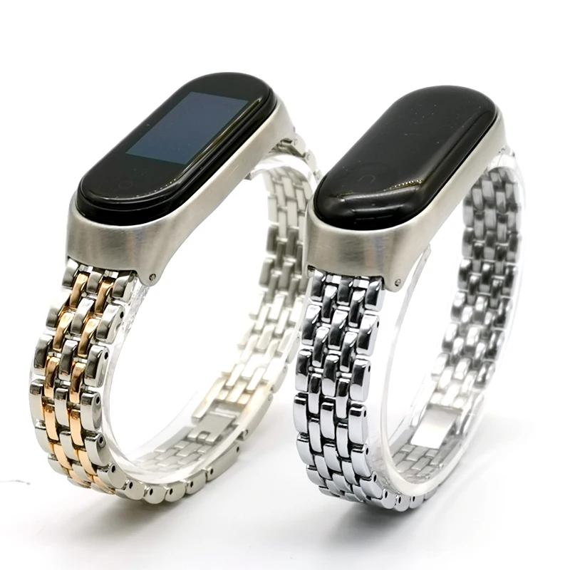 Роскошный браслет на запястье для Xiao mi band 4 3 металлический ремешок вакуумная Кофеварка Смарт-часы ремешок для mi Band 3 horlogeband