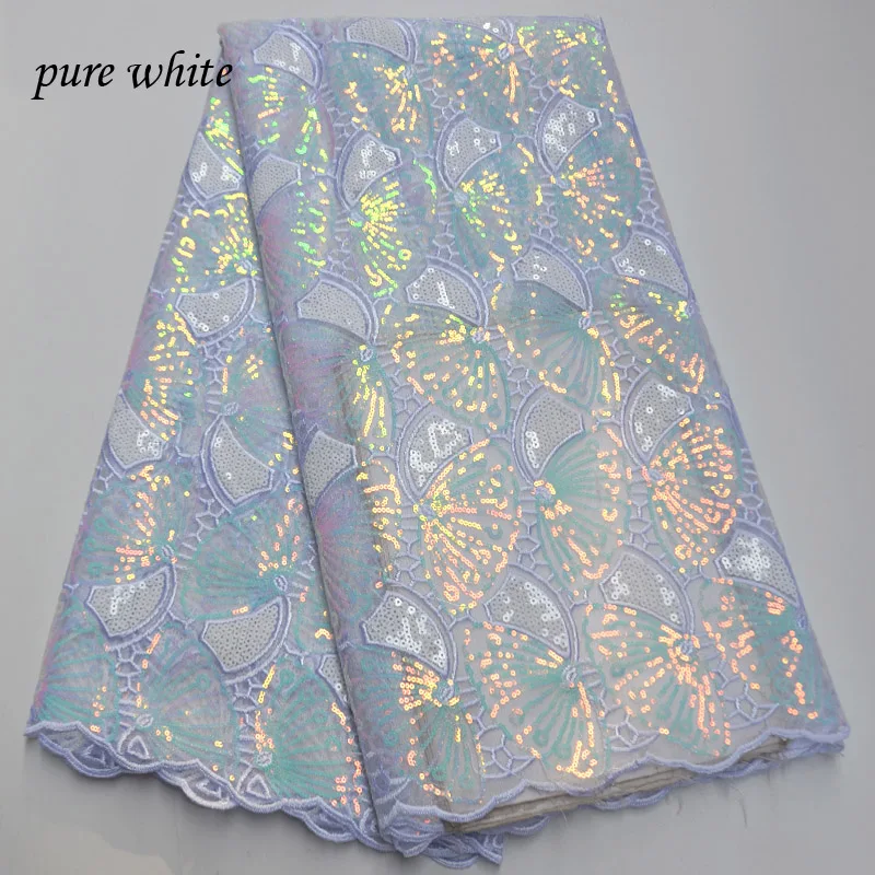 Новейший люксовый белый африканская кружевная ткань 2020 Высокое качество Чистая