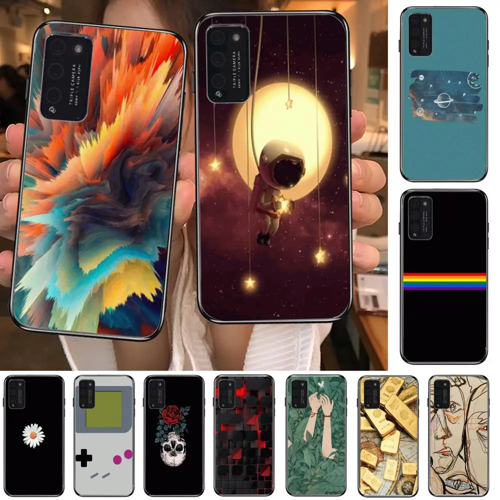 

Clear Phone Case For Huawei Honor 10 20 30 9 X Pro Lite V 5G RU Black Etui Coque Hoesjes Comic Fashion Popular Boutique