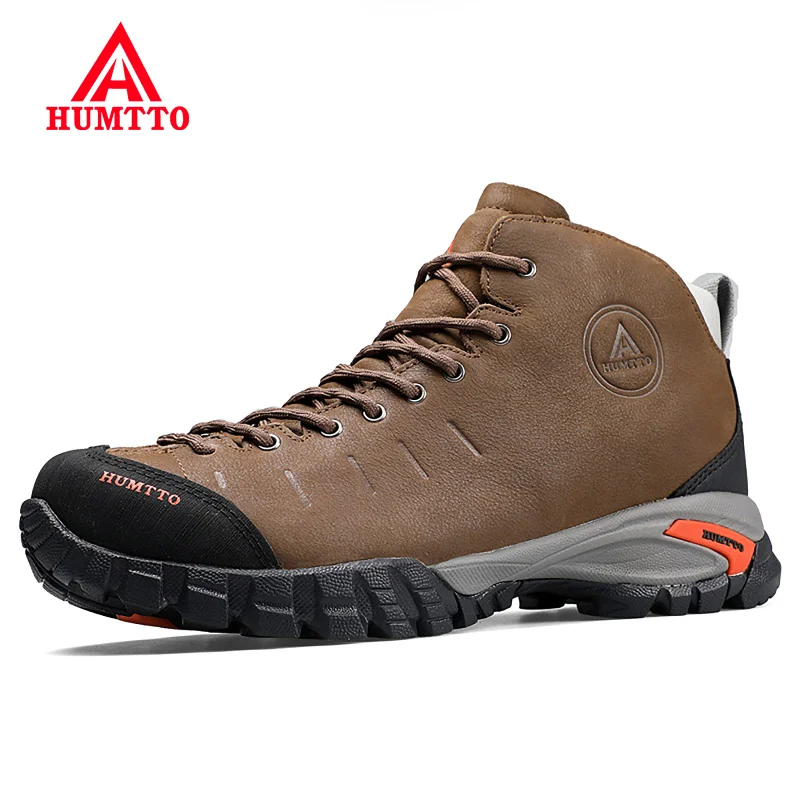 HUMTTO Waterproof Hiking for Shoes Men Leather Sport Hunting Climbing Trekking Boots Breathable Outdoor Mountain Sneakers Mens