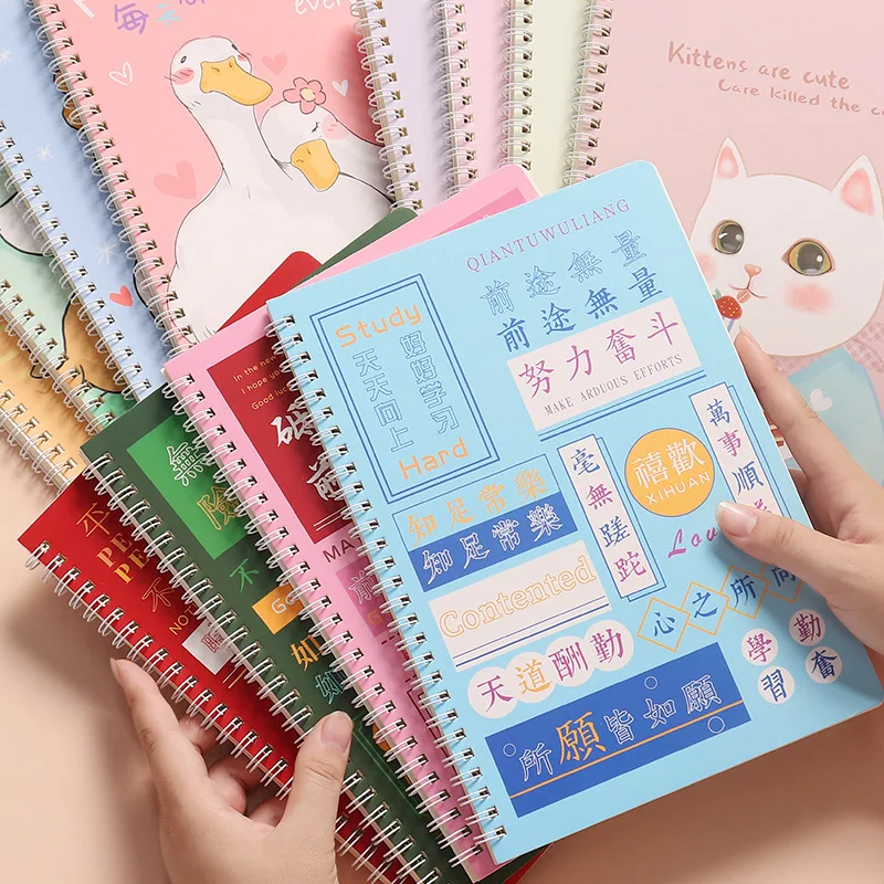 

Блокнот с мультяшным рисунком B5, 4 шт., блокнот для журнал для девочек, блокнот для эскизов, офисные аксессуары, ежедневник для студентов