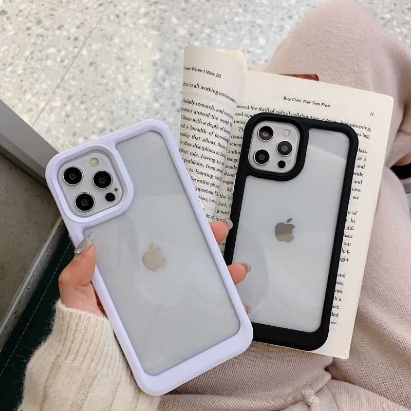 

For IPhone Xs 11 Pro 12 Mini XR Xs Skin-Sensitive Acrylic Shatter Resistant Screen Protection Mobile Phone Case