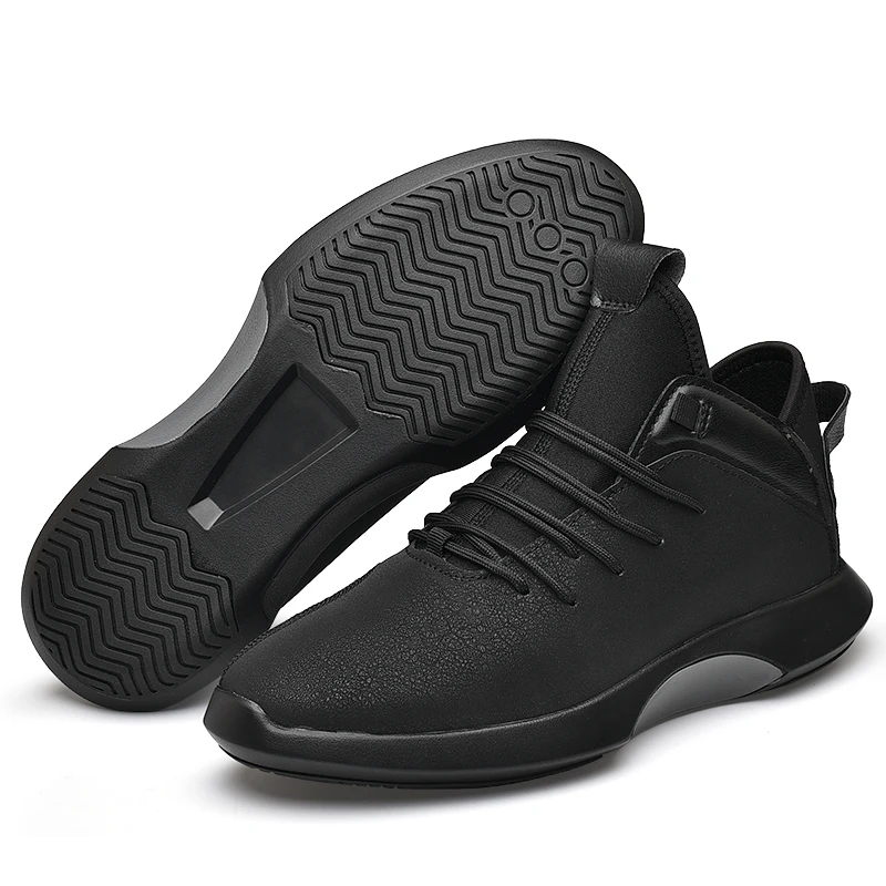 

Men's Autumn Without Plush Winter With Plush Casual Sport Shoes Male Comfy Fashion PU Leather Lace-up Leisure Running Sneakers