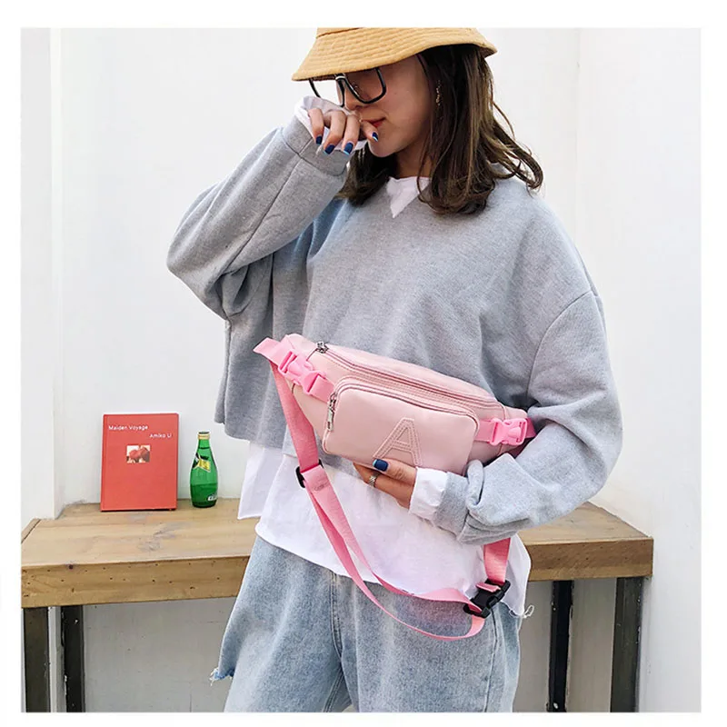 Guarder New Solid Color Banana Bag Letter Print Waist For Women Lady Waterproof Belt Female Fanny Pack GUA0066 | Багаж и сумки