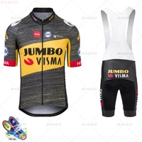 jumbo visma 2021 team cycling jersey 19d bike shorts suit ropa ciclismo men summer bicycle maillot pants clothing mtb wear