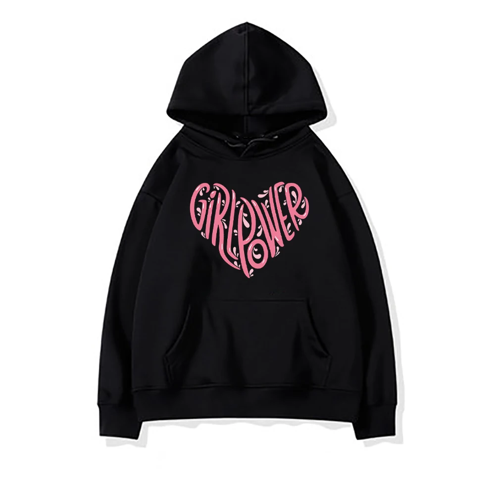 

Girlpower Printed Female Hoodie Street Vintage Hip Hop Top Fleece Oversized Hoodies Creativity Loose Brand Slim Clothes Woman