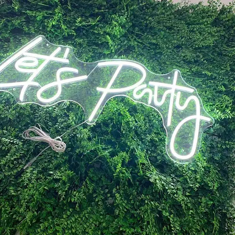 "Let's party" LED Neon Sign Custom Made Wall Lights Party Wedding Decor Shop Restaurant Birthday Decor logo personalized