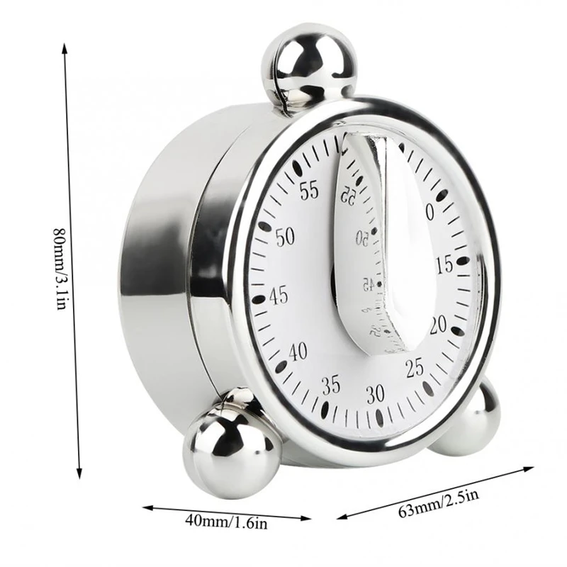 60 Minutes Kitchen Mechanical Timer Cooking Reminders Alarm Clock for Office Countdown | Дом и сад
