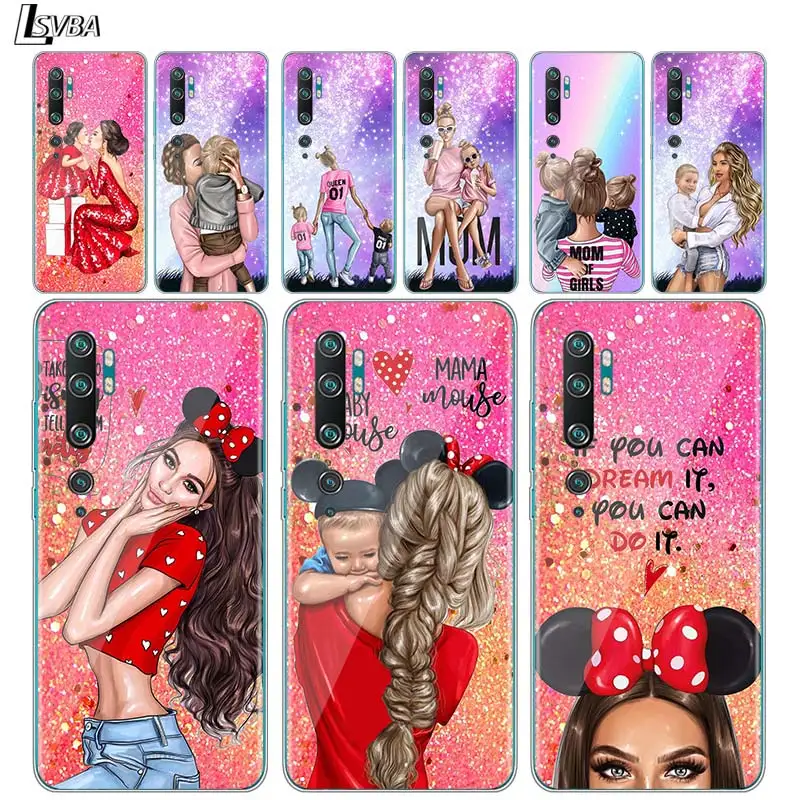 

Baby Mom Girl Hot Fashion Soft TPU Silicone Cover For Xiaomi Mi 8 9 9T SE A1 A2 5X 6X Lite Pro F1 Mix 3 Play Phone Case