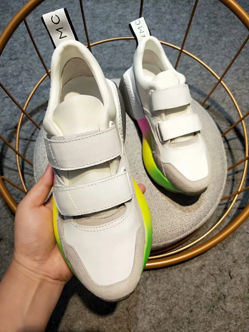 19ins/обувь на платформе из огненной кожи разных цветов повседневная обувь толстой