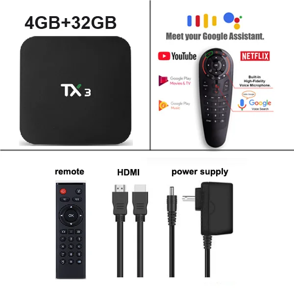 Tanix TX3 Smart tv BOX Android 9,0 Amlogic S905X3 8K медиаплеер 4 Гб ОЗУ 32 Гб 64 Гб ПЗУ 2,4 г/5 ГГц двойной Wifi BT H.265 телеприставка - Цвет: 4GB 32GB G30S