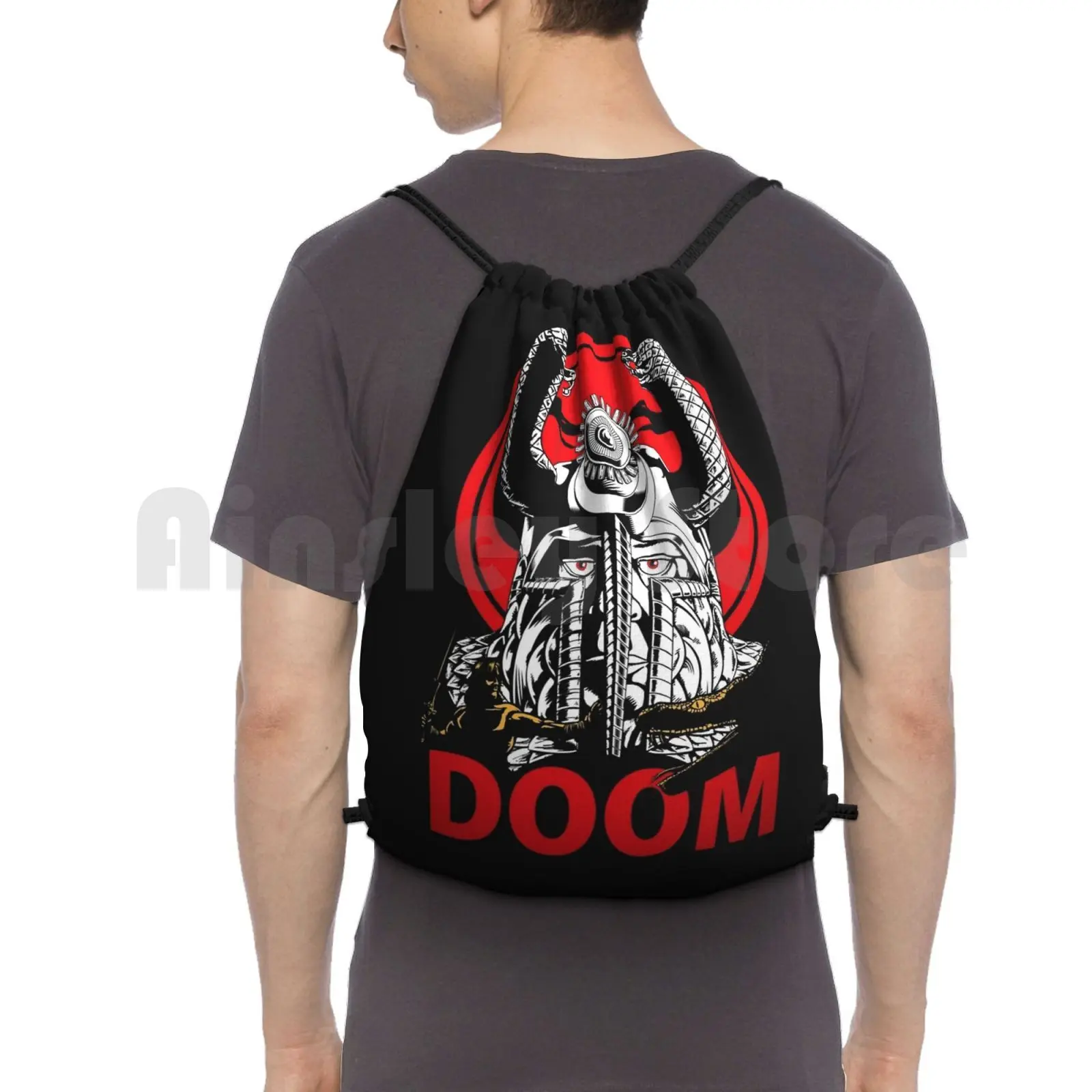 

Doom Backpack Drawstring Bag Riding Climbing Gym Bag Conan Gray Thulsa Doom Snake Metal Sword Movies Barbarian Set