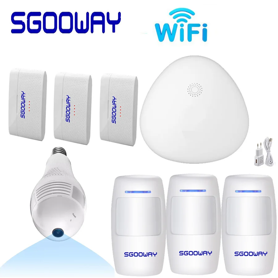 Sgooway Wifi домашняя охранная сигнализация с Android/IOS APP 433 МГц датчик - Цвет: Set F
