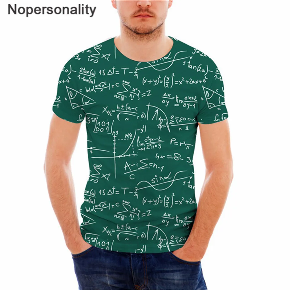 Футболка Nopersonality мужская с 3d-математической формулой повседневная тенниска