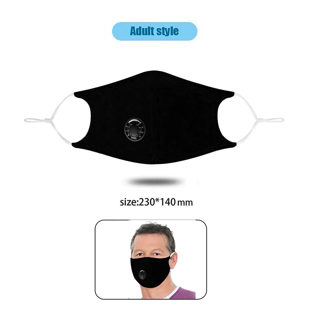 

4PCS Reusable Washable Cotton Mask Breathing Valve PM2.5 Anti-Dust Face Mask Unisex Replaceable Filter 5-layer Protective Filter